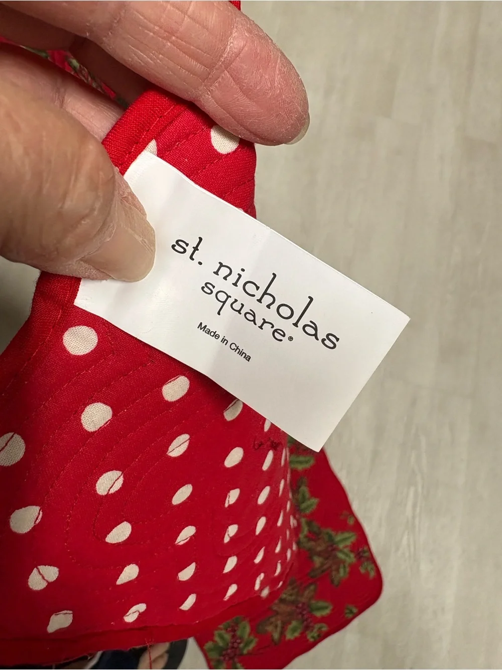 St. Nicholas Square Red Polka Dot Holiday Fabric Accent 13”x 53”